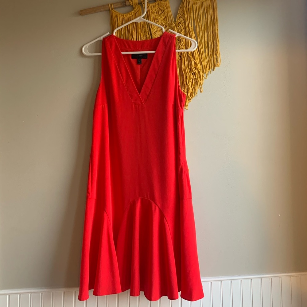 Red J. Crew shift dress